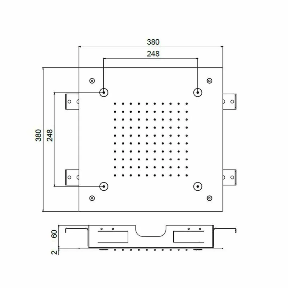 Čtvercová sprchová hlavice z nerezové oceli s nebulizátory Made in Italy - Selmo Viadurini