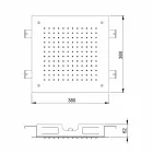 Čtvercová sprchová hlavice s jedním paprskem z nerezové oceli vyrobené v Itálii - Jet Viadurini