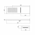 Obdélníková nástěnná sprchová hlavice z nerezové oceli vyrobená v Itálii - červená Viadurini