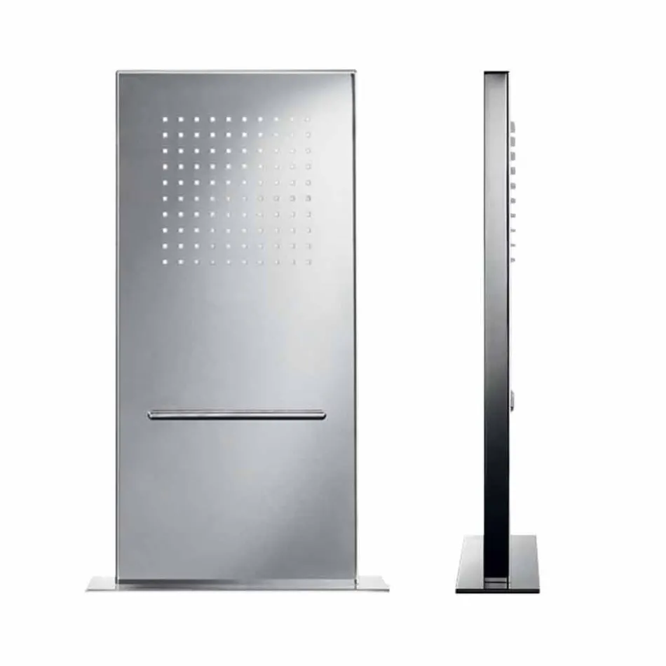 Obdélníková nerezová nástěnná sprchová hlavice vyrobená v Itálii - Anito Viadurini