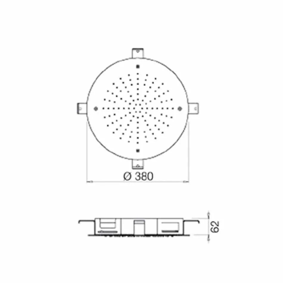 Kulatá jednoproudová sprchová hlavice z nerezové oceli vyrobená v Itálii - síra Viadurini