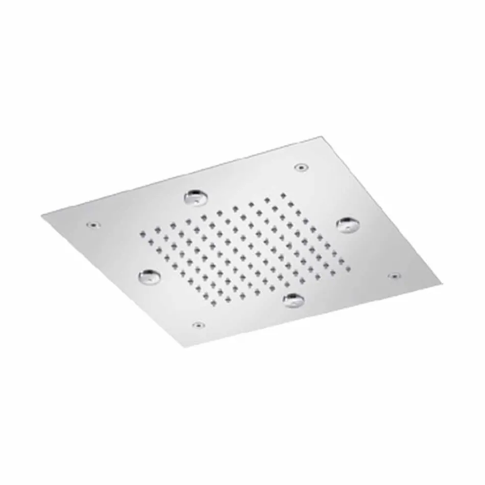 Ocelová sprchová hlavice s dešťovou tryskou a nebulizátory Made in Italy - Selmo Viadurini