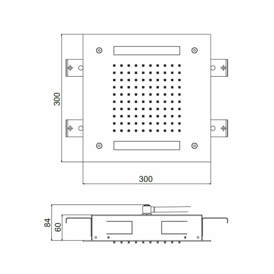 Nerezová jednoproudová sprchová hlavice s LED chromoterapií vyrobená v Itálii - Sauron Viadurini
