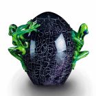Ornament ve tvaru vejce se žabami v barevném skle vyrobené v Itálii - Huevo Viadurini