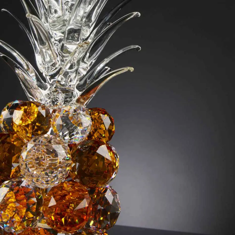 Dekorativní křišťálový ornament ve tvaru ananasu vyrobený v Itálii - ananas Viadurini