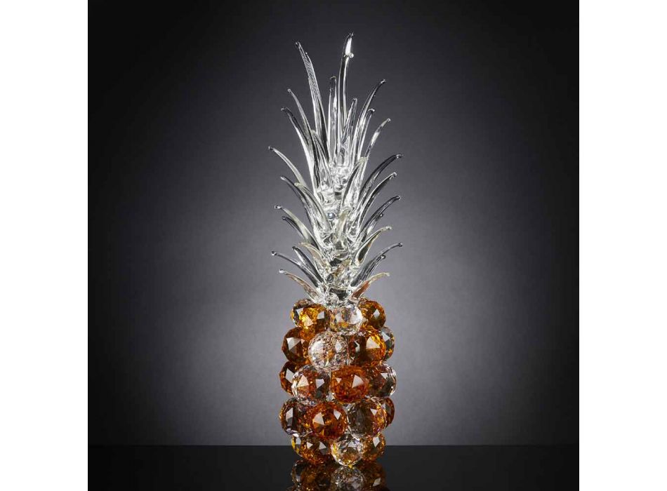 Dekorativní křišťálový ornament ve tvaru ananasu vyrobený v Itálii - ananas Viadurini