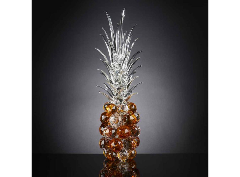 Dekorativní křišťálový ornament ve tvaru ananasu vyrobený v Itálii - ananas Viadurini