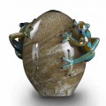 Skleněný ornament ve tvaru vajíčka se žabami vyrobený v Itálii - Huevo