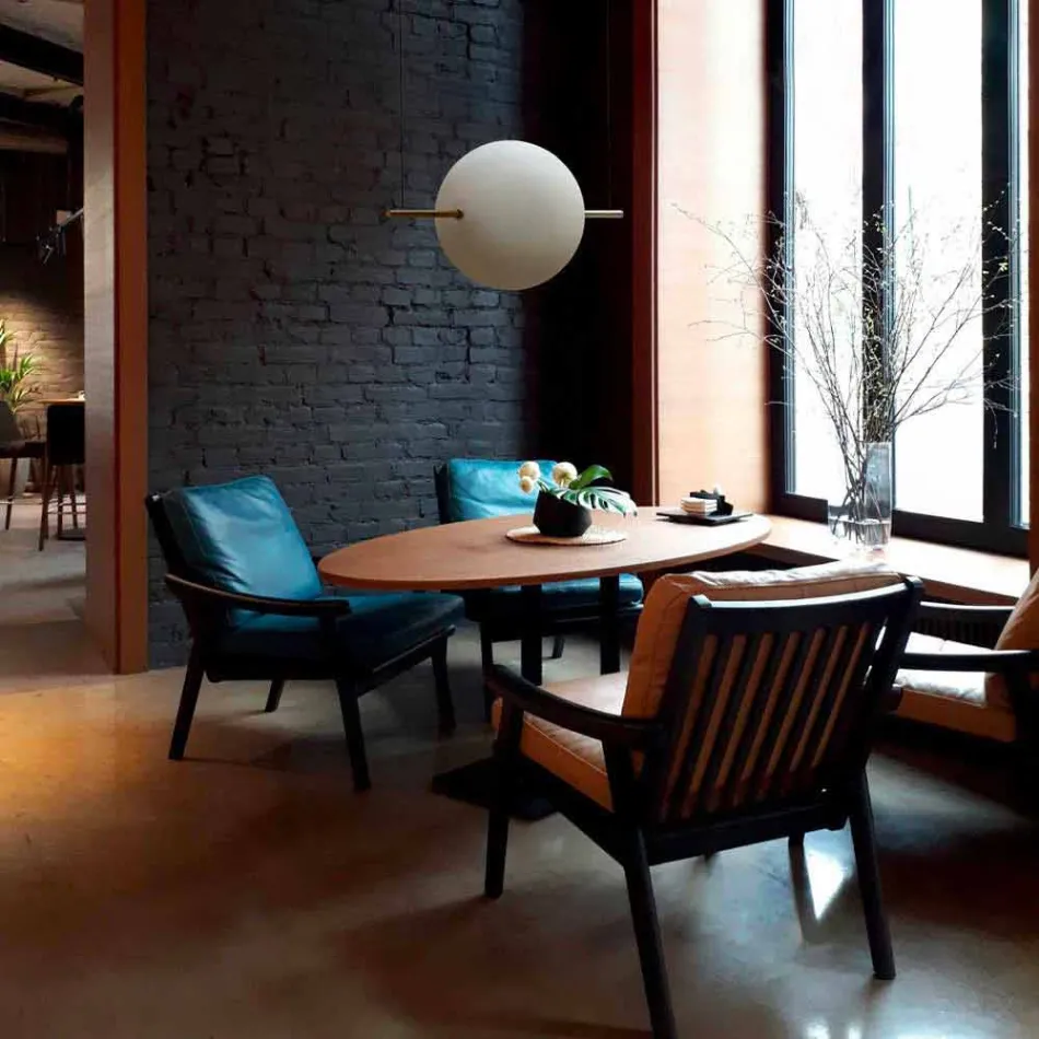 Designové zavěšení ze skla a mosazi s LED světlem, 3 velikosti - Alma od Il Fanale Viadurini