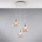 Železná závěsná lampa s pyrexovým sklem vyrobená v Itálii pro interiérové dekorace - Corinto Viadurini