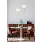 Chromované železné závěsné svítidlo s koulí vyrobené v Itálii pro interiérové dekorace - Oslo Viadurini