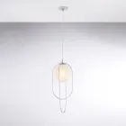 Chromované železné závěsné svítidlo s koulí vyrobené v Itálii pro interiérové dekorace - Oslo Viadurini