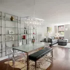 Chromovaná železná závěsná lampa s kamínky vyrobená v Itálii pro interiérové dekorace - Afrika Viadurini