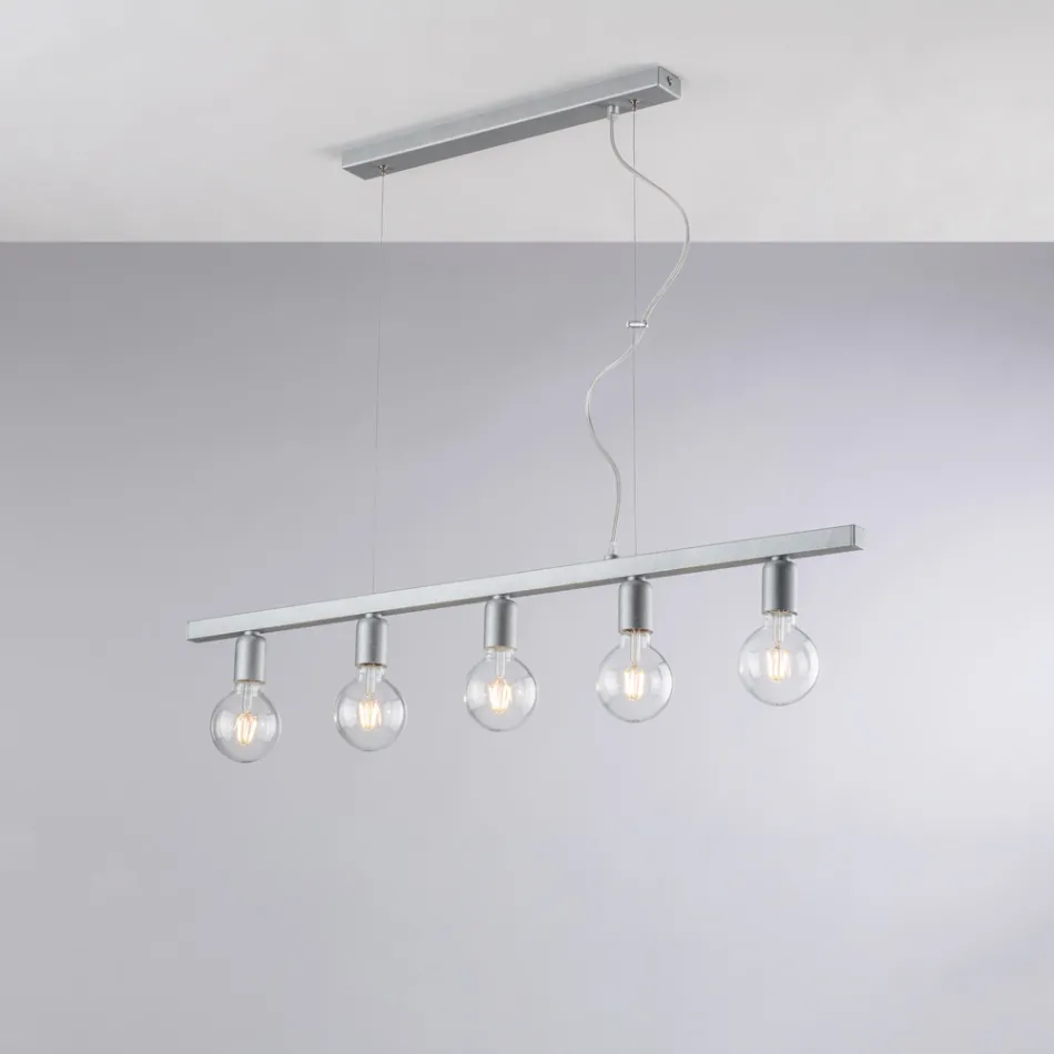 Lakovaná železná závěsná lampa vyrobená v Itálii pro interiérovou dekoraci - Verona Viadurini