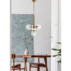 Závěsná lampa vyrobená v Itálii ze železa pro interiérové dekorace - Como Viadurini