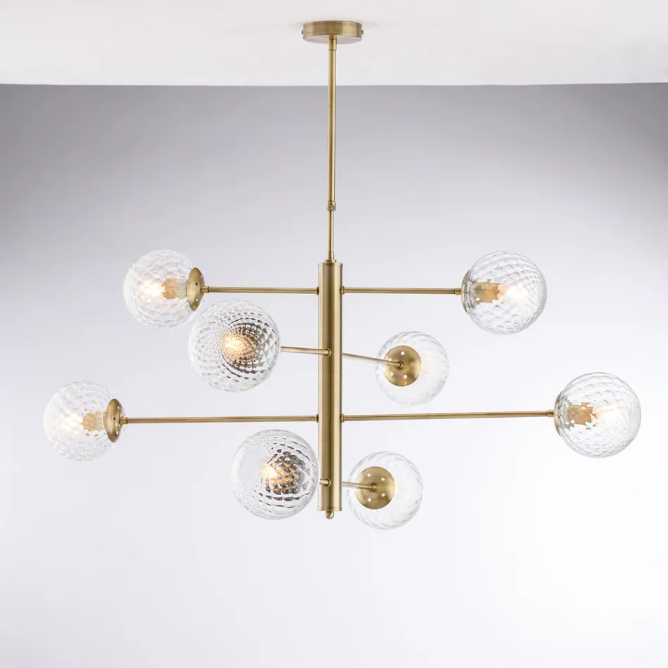 Závěsná lampa z železného železa vyrobená v Itálii pro interiérové dekorace - Creta Viadurini