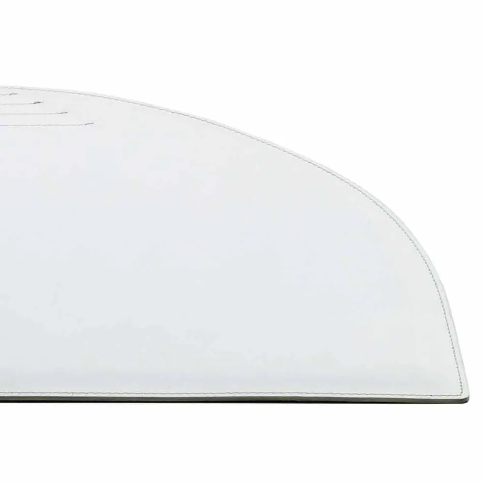 Regenerovaná kožená podložka na stůl se švy na pera vyrobené v Itálii - Medea Viadurini