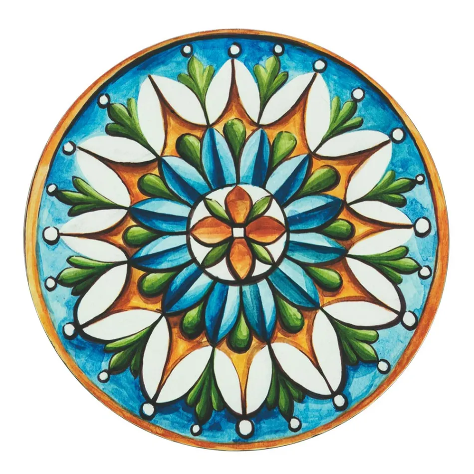 Kulaté talíře z barevného plastu s majolikou 12 kusů - Maia Viadurini