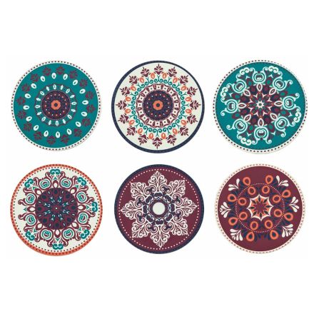 Kulaté talíře z barevného plastu s perskými dekoracemi 12 ks - Persie Viadurini