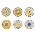 Kulaté talíře z barevných plastových sicilských dekorací 12 kusů - Trapani