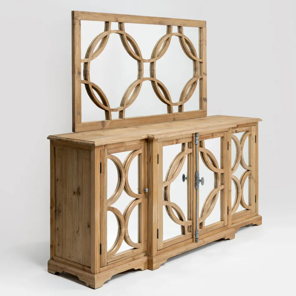 Zrcadlo 156x83 cm ze starého přírodního borovicového dřeva - Agosta Viadurini