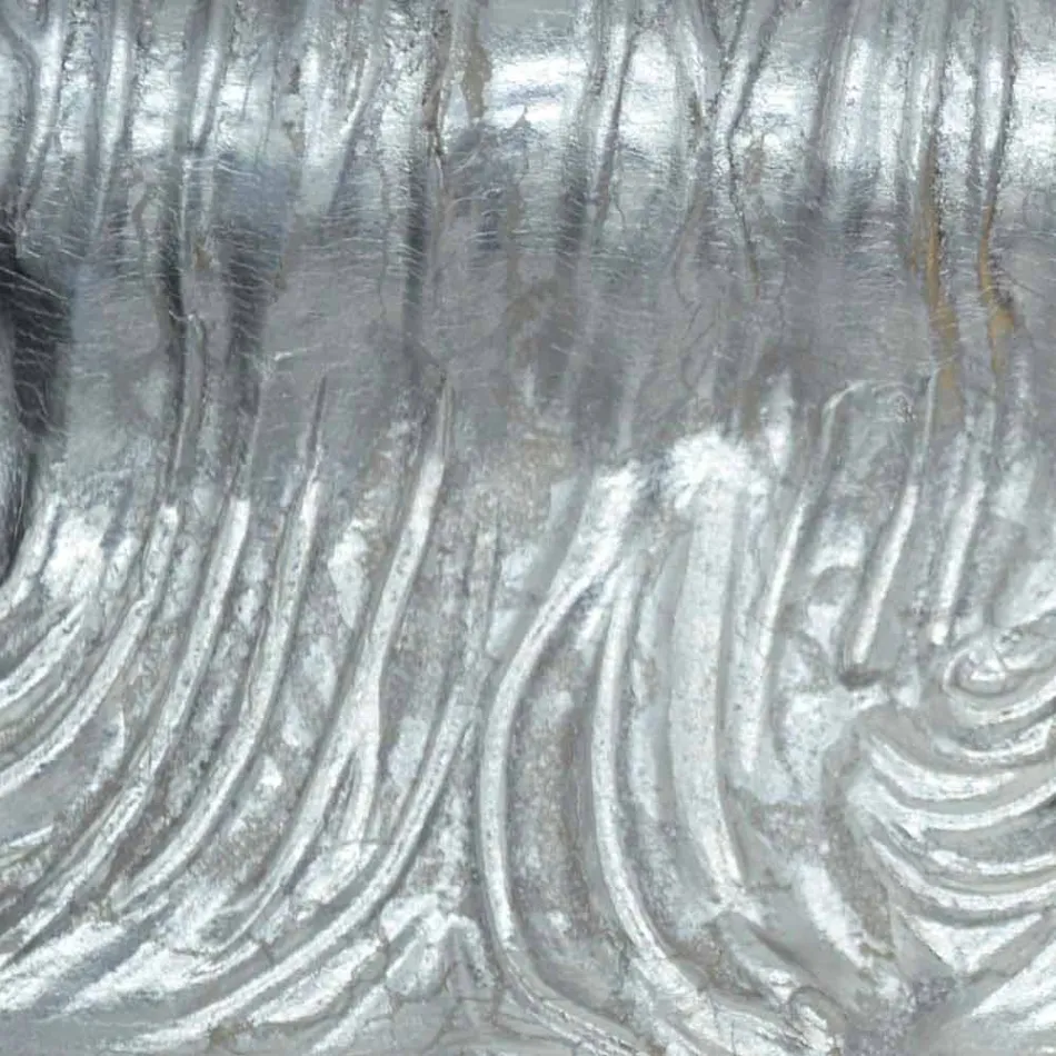 Stříbrné nástěnné zrcadlo, moderní zlaté dřevo vyrobené v Itálii Teodoro Viadurini