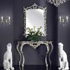 Nástěnné zrcadlo, dřevěná konzole a ručně vyráběný klavír v Itálii Giacomo Viadurini