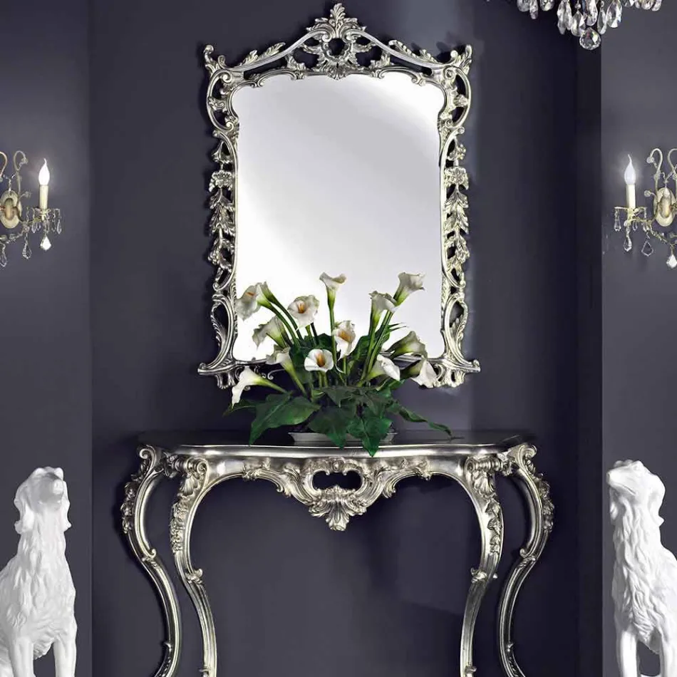 Nástěnné zrcadlo, dřevěná konzole a ručně vyráběný klavír v Itálii Giacomo Viadurini