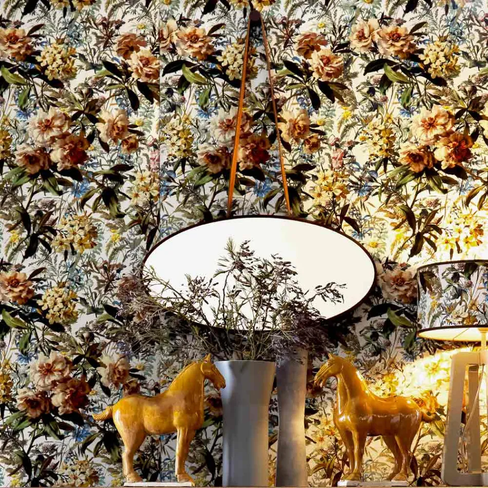 Nástěnné zrcadlo / podlahové masivní dřevo Grilli York vyráběné v Itálii Viadurini