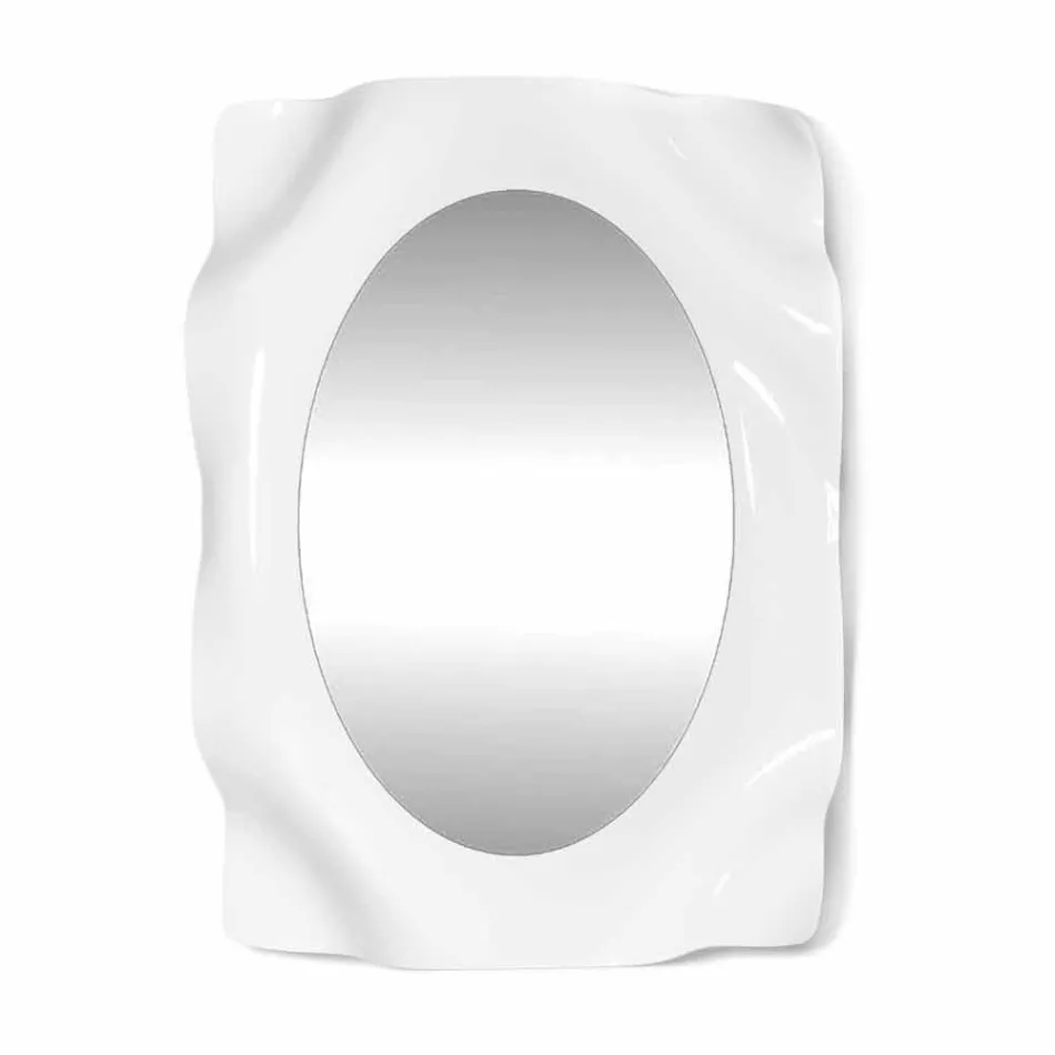 Zrcadlová stěna bílé mléko Diva moderní design, vyrobeno v Itálii Viadurini