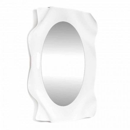 Zrcadlová stěna bílé mléko Diva moderní design, vyrobeno v Itálii Viadurini