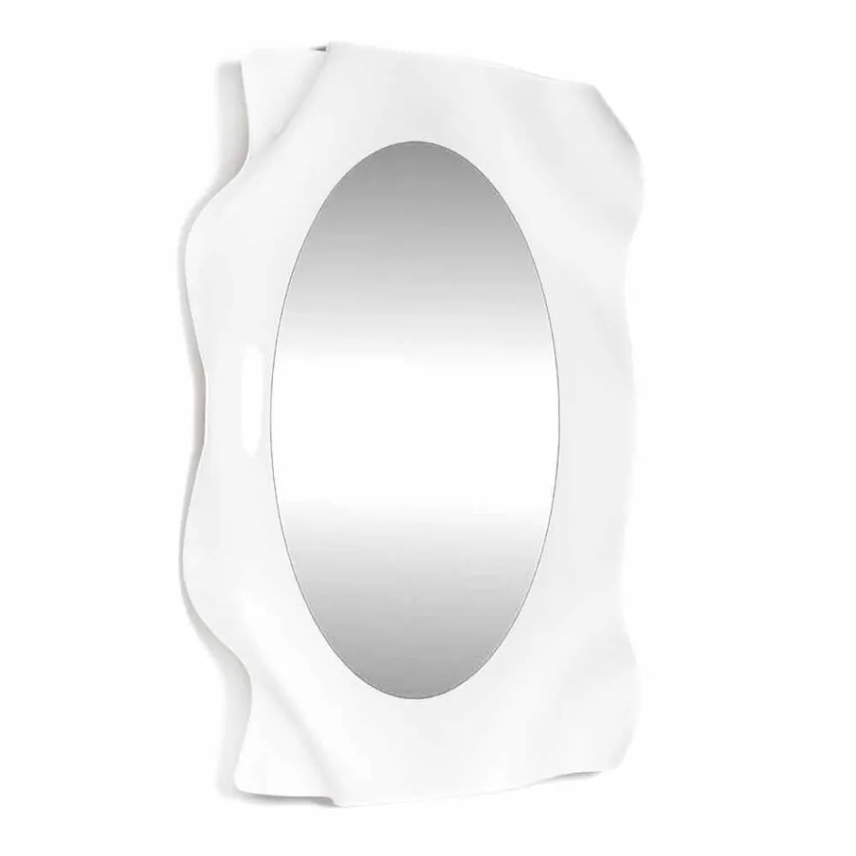 Zrcadlová stěna bílé mléko Diva moderní design, vyrobeno v Itálii Viadurini