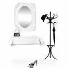 Zrcadlová stěna bílé mléko Diva moderní design, vyrobeno v Itálii Viadurini