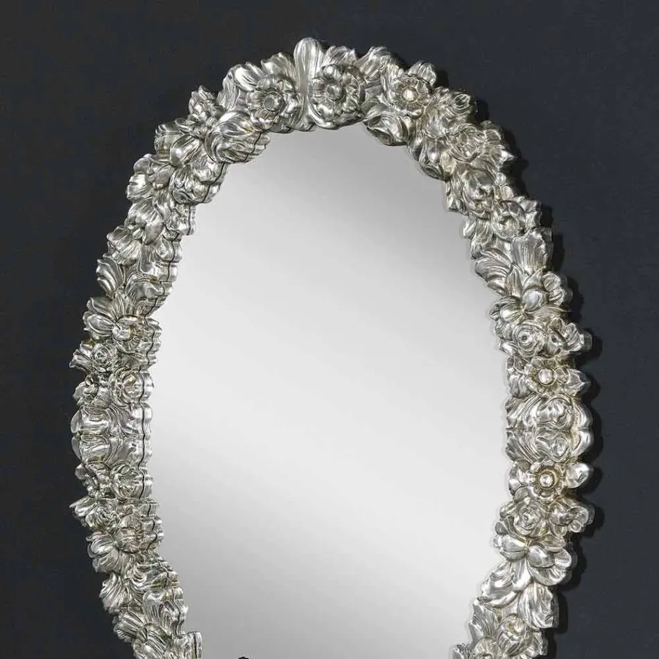 Moderní ručně vyráběné dřevěné nástěnné zrcadlo vyrobené v Itálii Filippo Viadurini