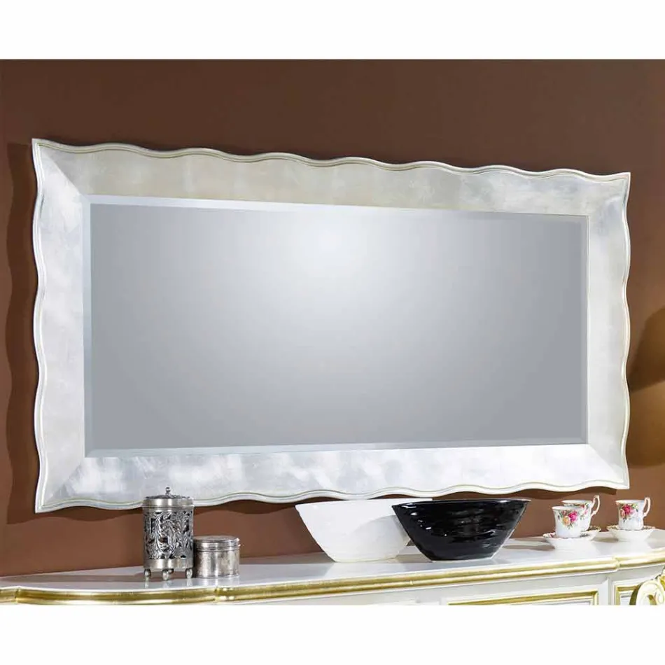 Ručně vyráběné obdélníkové italské nástěnné zrcadlo vyrobené v Itálii Simone Viadurini