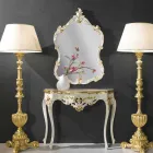 Dřevěné nástěnné zrcadlo, konzole, vyrobené v Itálii mdf top Gianluca Viadurini