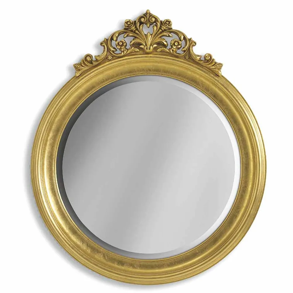 Jedle dřevěné nástěnné zrcadlo, ručně vyráběná italská Elia pryskyřice vlys Viadurini