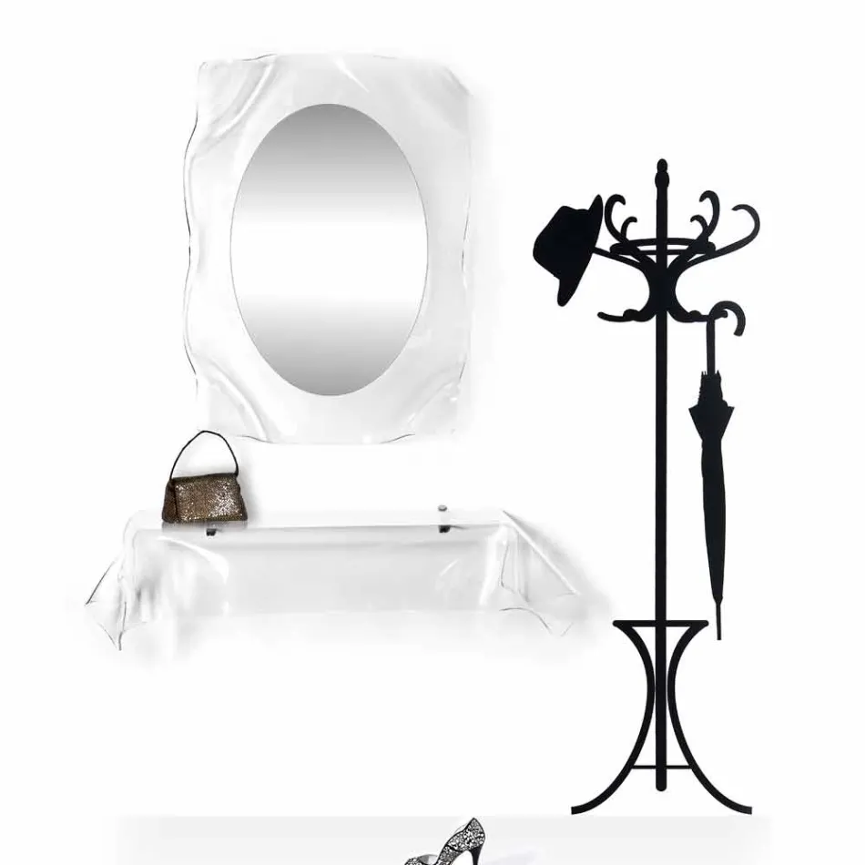 Zrcadlo transparentní stěna Diva moderní design, vyrobeno v Itálii Viadurini