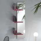Nástěnné zrcadlo a 3 barevné kovové barevné police - Noelle Viadurini