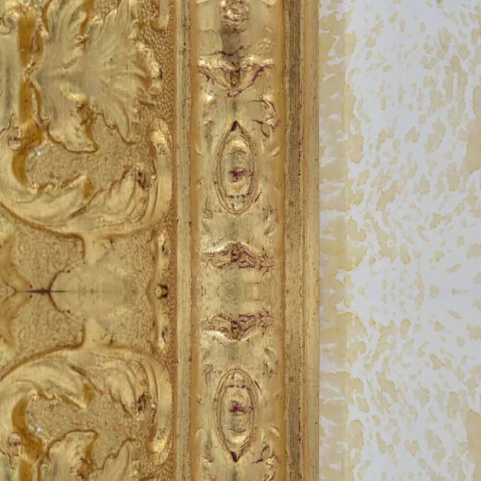 Obdélníkové dřevěné nástěnné zrcadlo vyrobené v Itálii Raphael Viadurini