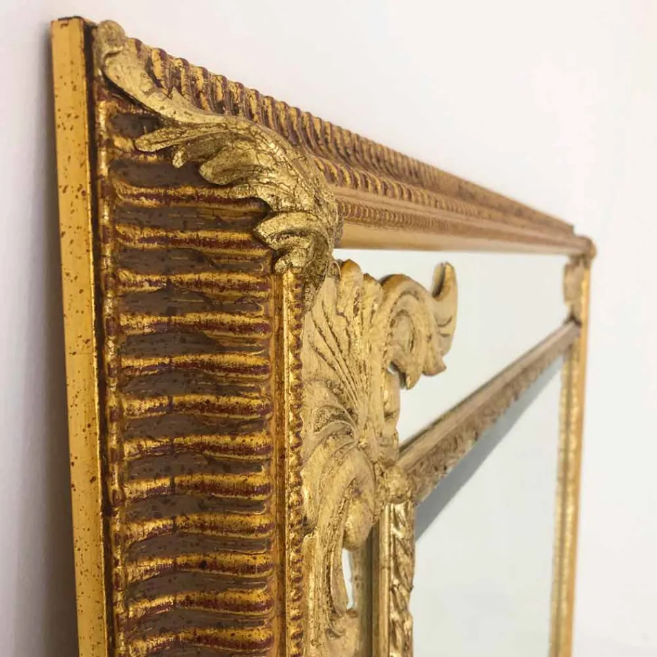 Nástěnné zrcadlo z pravoúhlého dřeva vyráběného v Itálii Valentinem Viadurini