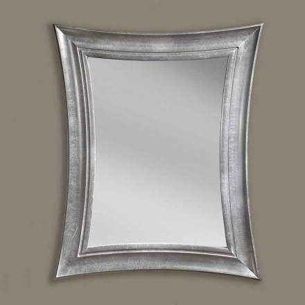 Ručně vyráběné obdélníkové dřevěné zrcadlo Sandro z Itálie Viadurini