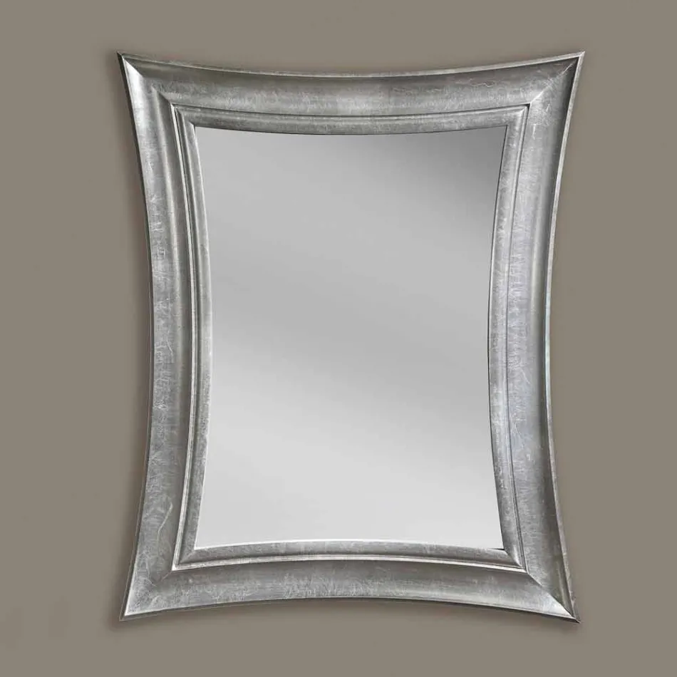 Ručně vyráběné obdélníkové dřevěné zrcadlo Sandro z Itálie Viadurini