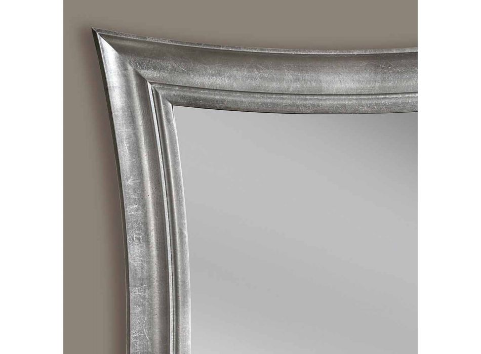 Ručně vyráběné obdélníkové dřevěné zrcadlo Sandro z Itálie Viadurini