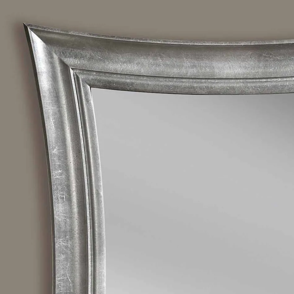 Ručně vyráběné obdélníkové dřevěné zrcadlo Sandro z Itálie Viadurini