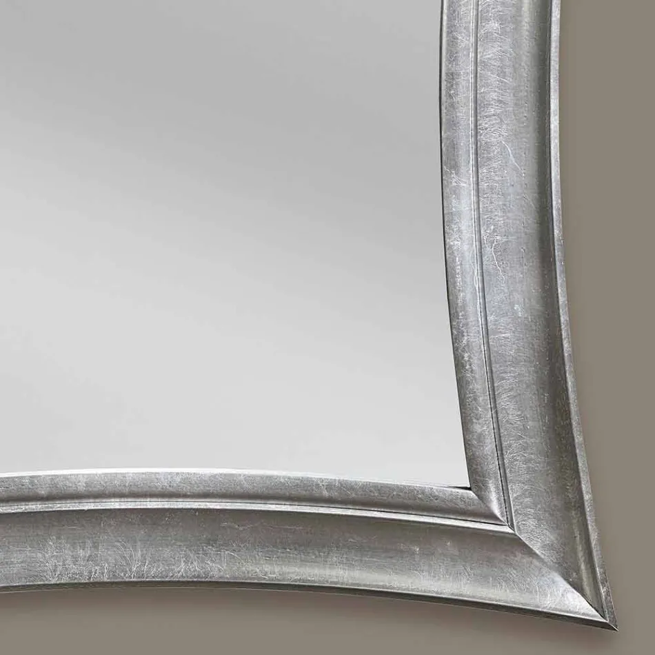 Ručně vyráběné obdélníkové dřevěné zrcadlo Sandro z Itálie Viadurini