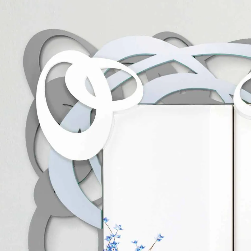 Obdélníkové barevné nástěnné zrcadlo v moderním designu - Amalga Viadurini