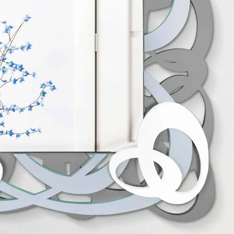 Obdélníkové barevné nástěnné zrcadlo v moderním designu - Amalga Viadurini