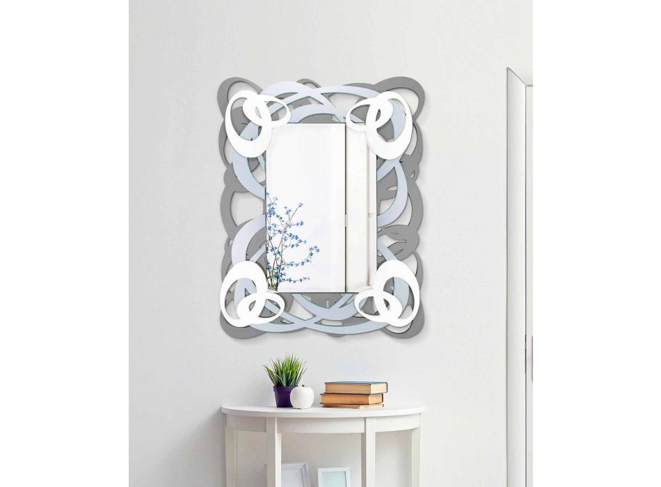 Obdélníkové barevné nástěnné zrcadlo v moderním designu - Amalga Viadurini