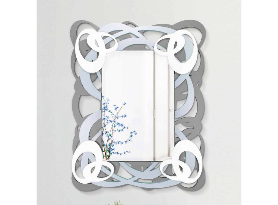Obdélníkové barevné nástěnné zrcadlo v moderním designu - Amalga Viadurini